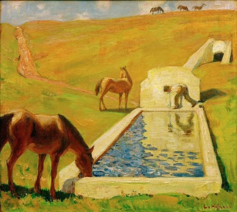 Abbeveratoio nella campagna romana, 1895
